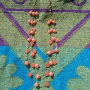 Vintage 90s Peach and Gold Necklace